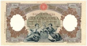 Figura 12 – Recto del biglietto da 5.000 lire 1947